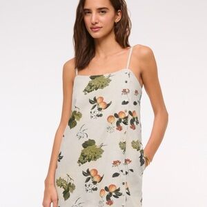 Abercrombie & Fitch Linen Blend Button Skort